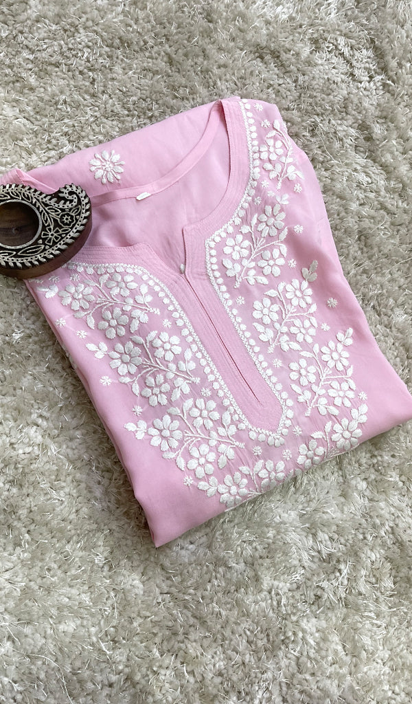 Women's Lucknowi Handcrafted Modal Cotton Chikankari Kurti - HONC0212075