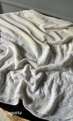 Load image into Gallery viewer, Women's Lakhnavi Handcrafted Pure Silk Georgette Chikankari Anarkali and Dupatta set - HONC02773309