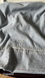 Load image into Gallery viewer, Women's Lucknowi Handcrafted Chanderi Silk Chikankari Kurta Dupatta Set - HONC095944