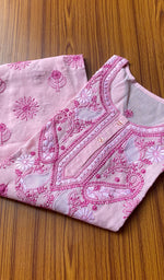 将图像加载到图库查看器中, Women's Lakhnavi Handcrafted Cotton Chikankari Kurti - HONC0167635