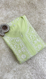 Load image into Gallery viewer, Iqra Women's Lucknowi Handcrafted Cotton Chikankari Kurti - HONC0141263