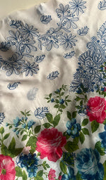 将图像加载到图库查看器中, Women's Lakhnavi Handcrafted Cotton Chikankari Unstitched Kurti Fabric - HONC0284327