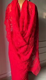 Load image into Gallery viewer, Women's Lucknowi Handcrafted Faux-Georgette Chikankari Saree - HONC0295215