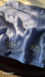 将图像加载到图库查看器中, Women's Lakhnavi Handcrafted Mul Chanderi Semi - Stitched Anarkali And Dupatta Set - HONC0284778