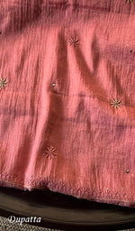 Load image into Gallery viewer, Women's Lakhnavi Handcrafted Tissue Chanderi Semi - Stitched Kurta And Dupatta Set - HONC0253181