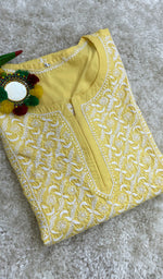 Load image into Gallery viewer, Gulnaaz Women's Lucknowi Handcrafted Mul Cotton Chikankari Kurti - HONC0161229