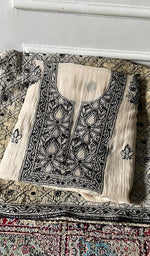 Load image into Gallery viewer, Women's Lakhnavi Handcrafted Mul Chanderi Unstitched Kurta And Dupatta Set - HONC0374249