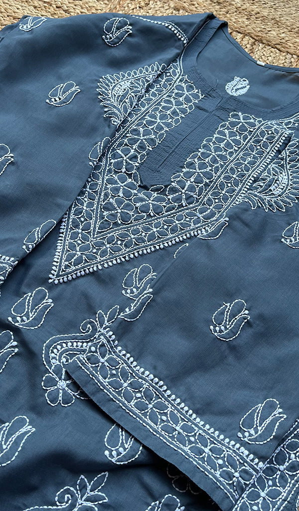 Women's Lucknowi Handcrafted Cotton Chikankari Kurti - HONC0273983