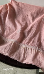 Load image into Gallery viewer, Women's Lakhnavi Handcrafted Mul Chanderi Semi - stitched Kurta And Dupatta Set- HONC0282419