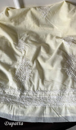 Load image into Gallery viewer, Yellow Cotton Unstitched Kurta And Dupatta