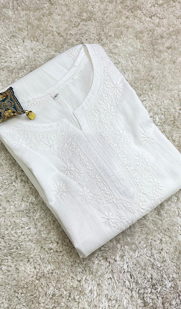 Mehreen Women's Lucknowi Handcrafted Cotton Chikankari Kurti - HONC0163024