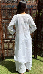将图像加载到图库查看器中, Women's Lucknowi Handcrafted Modal Cotton Chikankari Kurti - HONC0283435