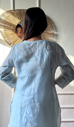 Load image into Gallery viewer, Women's Lakhnavi Handcrafted Cotton Chikankari Kurti - HONC0356971