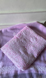 将图像加载到图库查看器中, Women's Lucknowi Handcrafted Faux-Georgette Unstitched Chikankari Suit Material - HONC0348788