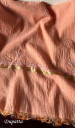 Load image into Gallery viewer, Women's Lucknowi Handcrafted Chanderi Silk Chikankari Full Suit Material - HONC265290