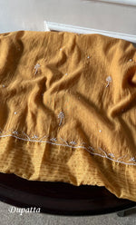 Load image into Gallery viewer, Women's Lucknowi Handcrafted Chanderi Silk Unstitched Chikankari Full Suit Material - HONC0278003