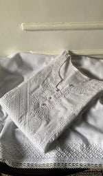 Load image into Gallery viewer, Women's Lakhnavi Handcrafted Cotton Chikankari Semi - Stitched Kurta And Kurta Dupatta Set - HONC0351913