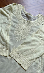 将图像加载到图库查看器中, Women's Lakhnavi Handcrafted Cotton Chikankari Top - HONC0214055