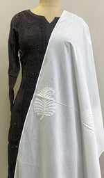 Load image into Gallery viewer, Women's Lucknowi Handcrafted Cotton Chikankari Stoles - HONC0198440