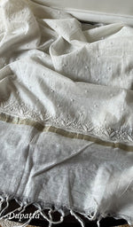 将图像加载到图库查看器中, Jazba Women's Lakhnavi Handcrafted Mul Chanderi Unstitched Kurta And Dupatta Set - HONC0298599