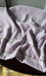 Load image into Gallery viewer, Baseema Women's Lucknowi Handcrafted Chanderi Silk Chikankari Full Suit Material - HONC0268499