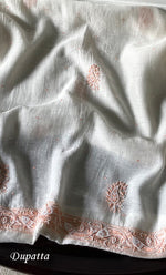 将图像加载到图库查看器中, Women's Lakhnavi Handcrafted Unstitched Mul Chanderi Kurta And Dupatta Set - HONC0324083