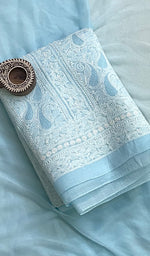 Load image into Gallery viewer, Women's Lakhnavi Handcrafted Cotton Chikankari Suit Material - HONC0197823