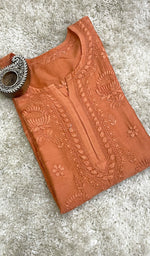 将图像加载到图库查看器中, Women's Lucknowi Handcrafted Chanderi Silk Chikankari Kurti - HONC058594