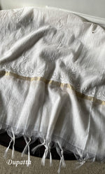 Load image into Gallery viewer, Women's Lucknowi Handcrafted Chanderi Silk Chikankari Kurta Dupatta Set - HONC0267143