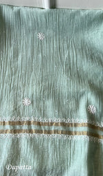 将图像加载到图库查看器中, Women's Lakhnavi Handcrafted Mul Chanderi Semi - Stitched Kurta And Dupatta Set - HONC0282244