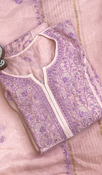 Load image into Gallery viewer, Women's Lakhnavi Handcrafted Mul Chanderi Kurta And Dupatta Set - HONC0170089