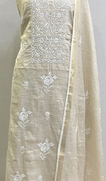 Load image into Gallery viewer, Women's Lakhnavi Handcrafted Tissue Chanderi Chikankari Kurta Dupatta Set - HONC0222545