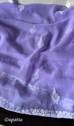 将图像加载到图库查看器中, Yumna Women's Lucknowi Handcrafted Faux-Georgette Chikankari Suit Material - HONC0263423