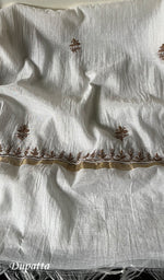 Load image into Gallery viewer, Women's Lakhnavi Handcrafted Mul Chanderi Unstitched Kurta And Dupatta Set - HONC0253436