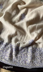 Load image into Gallery viewer, Women's Lakhnavi Handcrafted Mul Chanderi Unstitched Kurta And Dupatta Set - HONC0302257