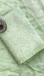 Load image into Gallery viewer, Women's Lakhnavi Handcrafted Cotton Chikankari Suit Material - HONC0208180
