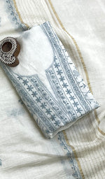将图像加载到图库查看器中, Women's Lakhnavi Handcrafted Mul Chanderi Kurta And Dupatta Set- HONC0174282