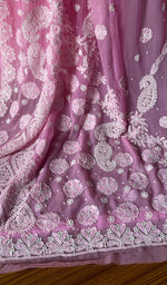 将图像加载到图库查看器中, Samaira Women's Lucknowi Handcrafted Faux-Georgette Chikankari Saree - HONC0223875