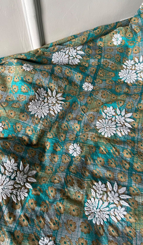 Women's Lakhnavi Handcrafted Cotton Chikankari Unstitched Kurti Fabric - HONC0284381