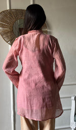 Load image into Gallery viewer, Emma Women's Lucknowi Handcrafted Mul Chanderi Stitched Chikankari Kurta And Pant Set- HONC0338384