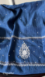 Load image into Gallery viewer, Maira Women's Lakhnavi Handcrafted Mul Chanderi Semi - Stitched Anarkali And Dupatta Set - HONC0264338