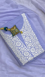 Load image into Gallery viewer, Women's Lakhnavi Handcrafted Cotton Chikankari Suit Material- HONC0149086