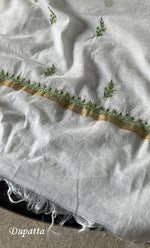 Load image into Gallery viewer, Women's Lakhnavi Handcrafted Unstitched Mul Chanderi Kurta And Dupatta Set - HONC0278135