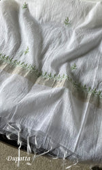 将图像加载到图库查看器中, Women's Lakhnavi Handcrafted Mul Chanderi Unstitched Kurta And Dupatta Set - HONC0311228