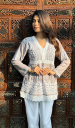 Load image into Gallery viewer, Alshifa Women's Lakhnavi Handcrafted Modal Cotton Chikankari Top - HONC0266101