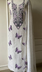 Load image into Gallery viewer, Titlee Women's Lakhnavi Handcrafted Mul Chanderi Kurta And Dupatta Set - HONC0269305