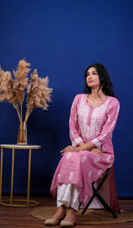 Load image into Gallery viewer, Rupam Women's Lucknowi Handcrafted Modal Cotton Chikankari Kurti - HONC0211871