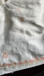 Load image into Gallery viewer, Nagma Women's Lakhnavi Handcrafted Linen Cotton Chikankari Kurta And Dupatta Set- HONC0250085