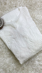 将图像加载到图库查看器中, Sabana Women's Lucknowi Handcrafted Muslin Chikankari Anarkali Dress - HONC0142450