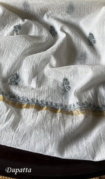 将图像加载到图库查看器中, Women's Lakhnavi Handcrafted Mul Chanderi Unstitched Kurta And Dupatta Set - HONC0284677